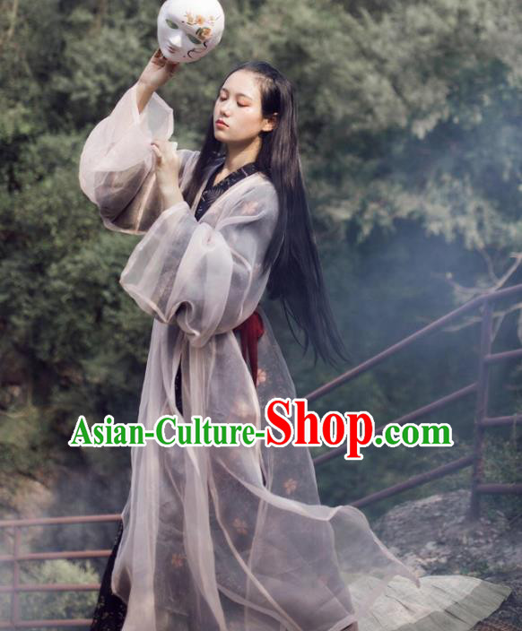 Traditional Chinese Wei and Jin Dynasty Princess Embroidered Hanfu Costume for Women