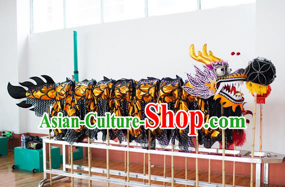 Chinese Professional Parade Black Dragon Dance Costumes Lantern Festival Celebration Dragon Props Complete Set