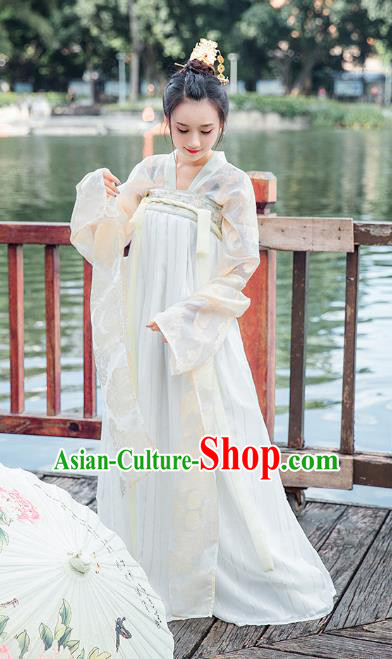 Traditional Chinese Ancient Hanfu Dress Tang Dynasty Princess Embroidered Costume for Women