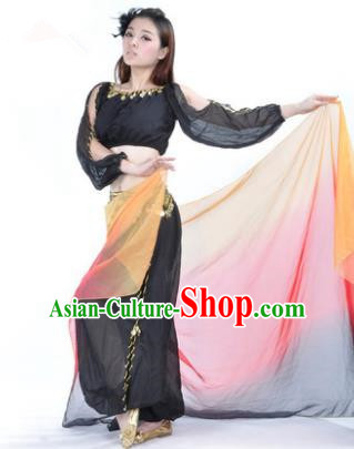 Traditional Bollywood Dance Performance Black Clothing Indian Dance Belly Dance Costume for Women