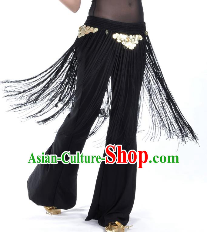Indian Belly Dance Black Tassel Waist Chain Belts India Raks Sharki Waistband for Women