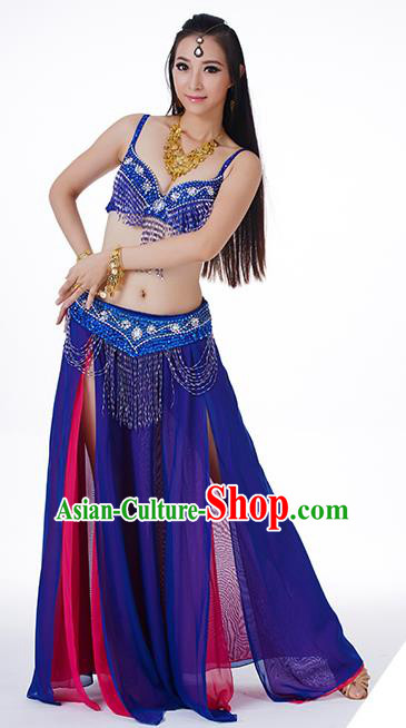 Traditional Indian Performance Rosy and Royalblue Dress Belly Dance Costume for Women
