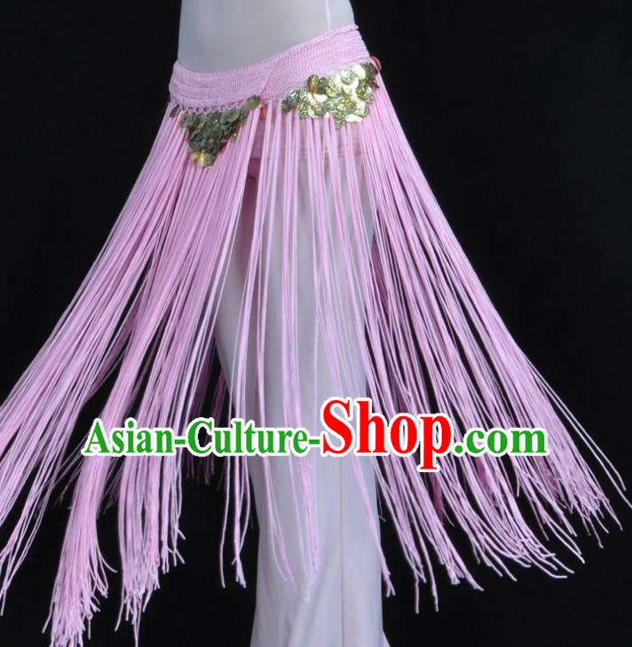 Indian Belly Dance Pink Tassel Waist Chain Belts India Raks Sharki Waistband for Women