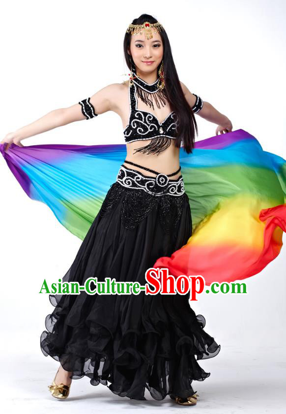 Traditional Oriental Dance Costume Indian Belly Dance Black Dress for Women