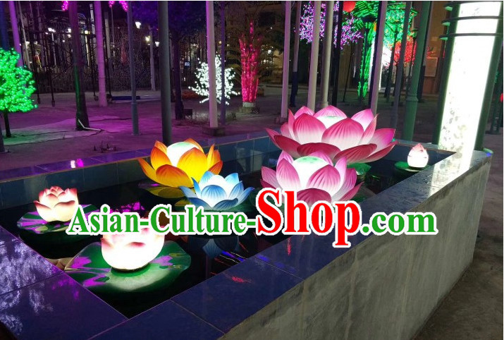 Handmade Stage Pond Giant 3 Meters Acrylic Lotus Flower Props Arts Lantern