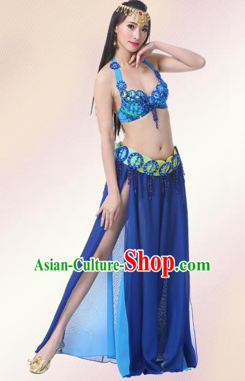 Indian Oriental Belly Dance Performance Royalblue Dress Traditional Raks Sharki Dance Costume for Women
