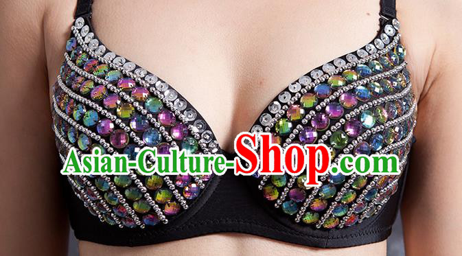 Indian Traditional Belly Dance Colorful Crystal Brassiere Oriental Dance Costume for Women