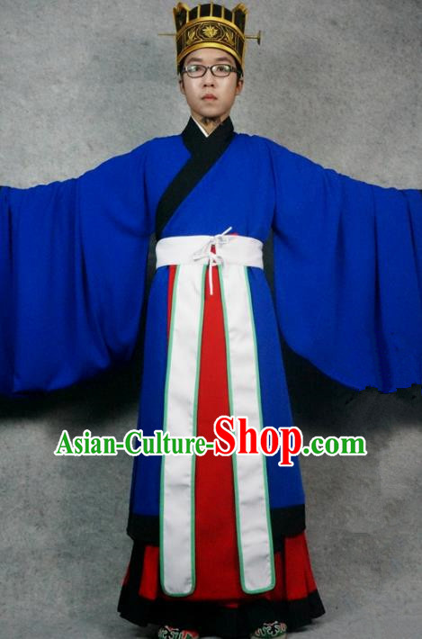Chinese Ming Dynasty Clothes Men Taoist Priest Costume Ancient Sacrifice Clothing for Men