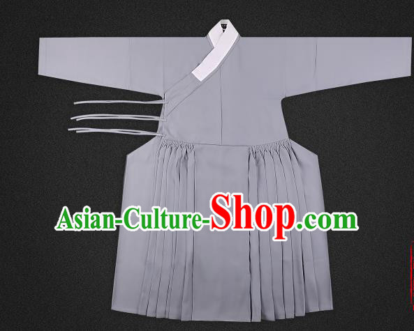 Chinese Ancient Ming Dynasty Imperialbodyguard Costume Grey Robe Swordsman Hanfu Clothing for Men