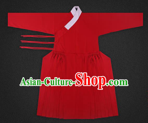 Chinese Ancient Ming Dynasty Imperialbodyguard Costume Red Robe Swordsman Hanfu Clothing for Men