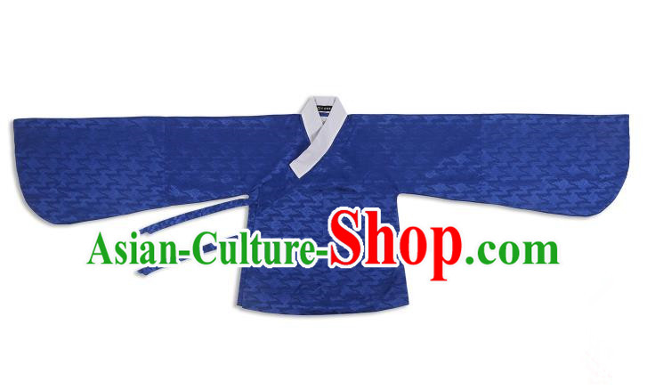 Chinese Ancient Ming Dynasty Costume Palace Lady Blue Blouse Hanfu Clothing for Women