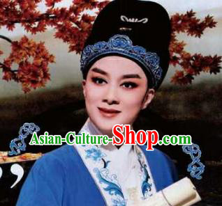 Traditional Chinese Beijing Opera Scholar Young Men Black Hats Peking Opera Niche Headwear