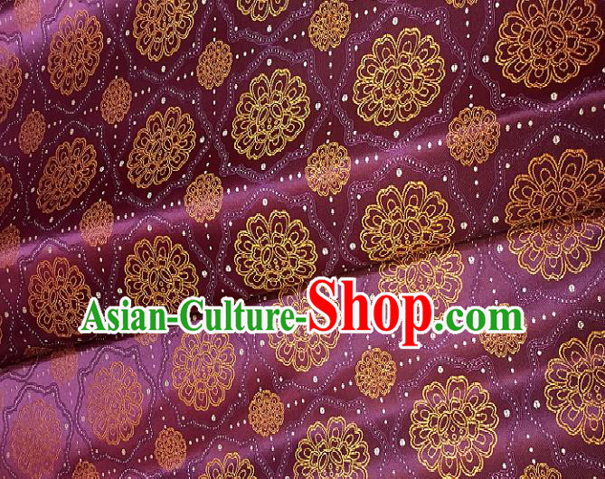 Chinese Traditional Fabric Tang Suit Royal Pattern Purple Brocade Chinese Fabric Asian Tibetan Robe Material