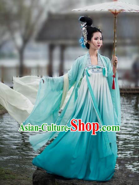 China Ancient Court Costume Tang Dynasty Palace Lady Embroidered Clothing Complete Set