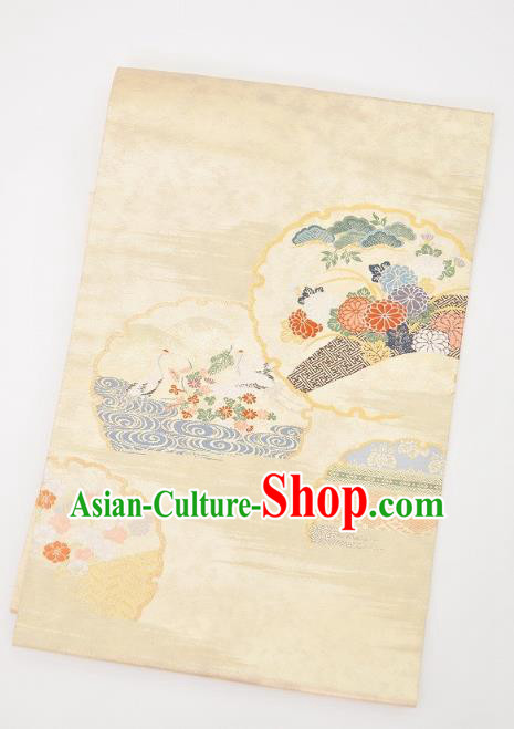 Traditional Japanese Courtesan Kimonos Embroidered Belts Yukata Brocade Waistband for Women