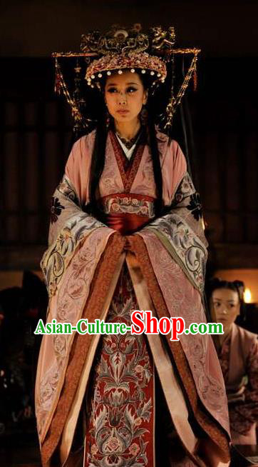 Chinese Ancient Theatre Princess Embroidered Costumes and Headpiece Complete Set