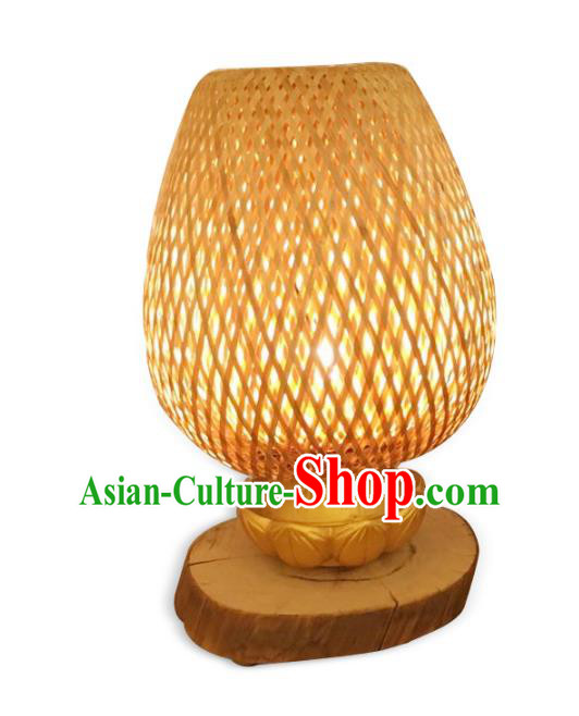Handmade Traditional Chinese Lantern Bamboo Skin Desk Lamp Palace Lantern