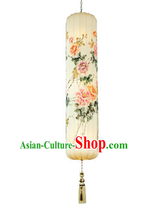 Traditional Chinese Ancient Palace Lantern Painting Peony Ceiling Lanterns Hanging Lanern