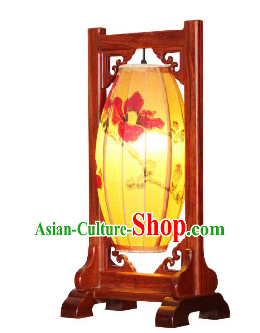 Handmade Traditional Chinese Silk Lantern Painting Desk Lamp Palace Lantern