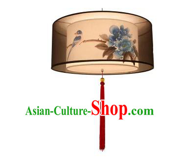 Traditional China Handmade Lantern Ancient Printing Birds Flowers Hanging Lanterns Palace Ceiling Lamp