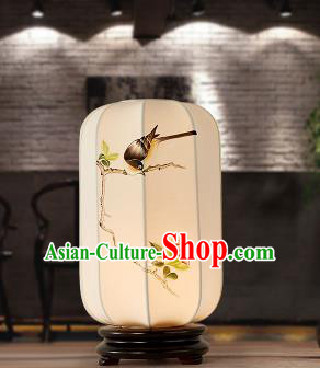 Traditional Asian Chinese Lanterns China Ancient Desk Lamp Printing Birds Palace Lantern
