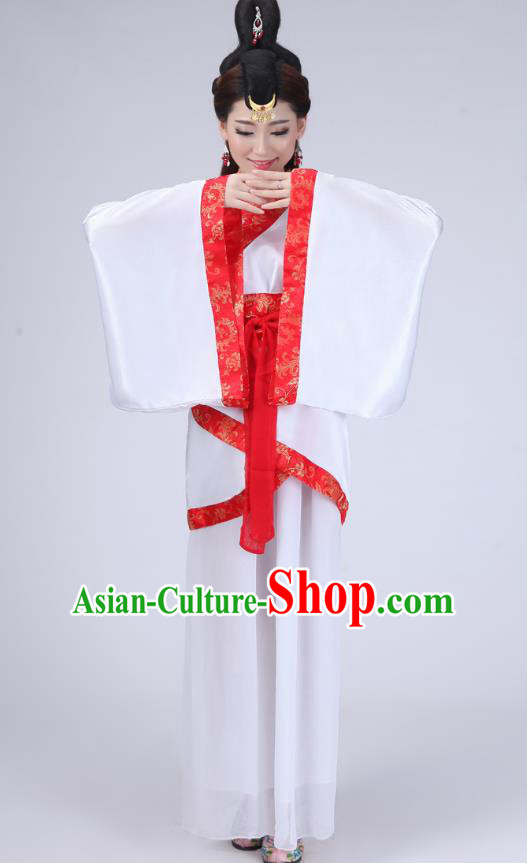Chinese Ancient Han Dynasty Princess Historical Costume Embroidered Hanfu Dress for Women