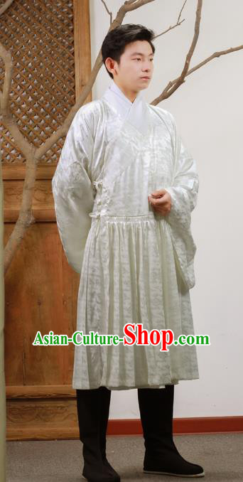 Ancient Chinese Ming Dynasty Scholar Costumes Swordsman Fly Fish Cloth for Men
