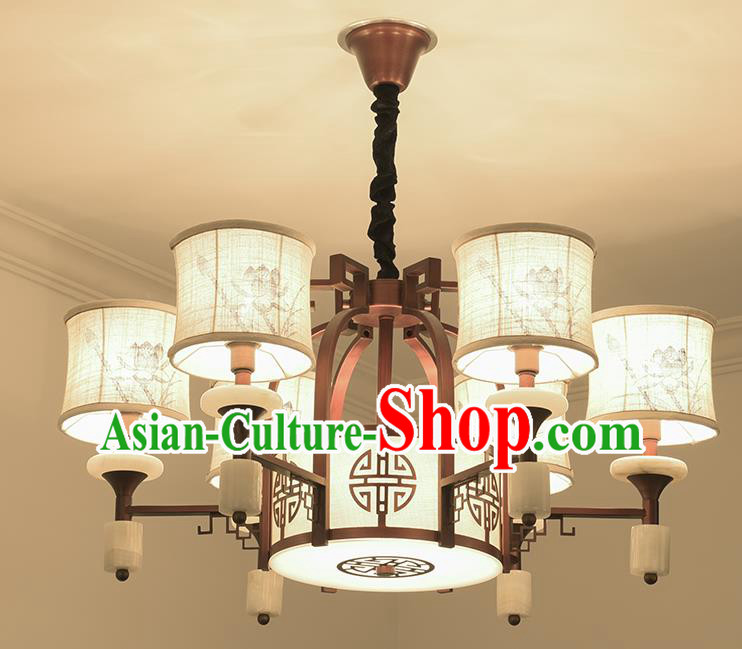 Traditional China Handmade Lantern Ancient Six-pieces Hanging Lanterns Palace Ceiling Lamp