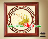 Asian China Handmade Wall Lanterns Traditional Ancient Square Lamp Printing Orchid Palace Lantern