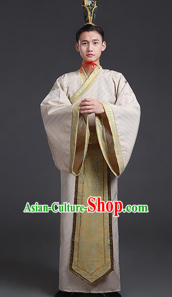 Chinese Ancient Han Dynasty Aristocrat Swordsman Costume Theatre Performances Clothing for Men