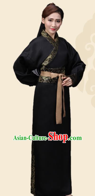 China Ancient Han Dynasty Swordswoman Costume Theatre Performance Heroine Clothing for Women