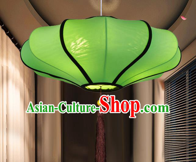 Chinese Classical Handmade Green Palace Lanterns Traditional Hanging Lantern Ancient Ceiling Lamp