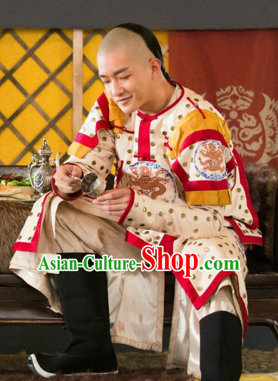 Chinese Qing Dynasty Prince Regent Dorgon Historical Costume China Ancient Armour Clothing