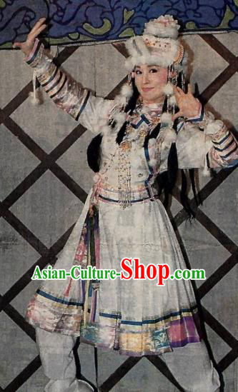 Chinese Ancient Qing Dynasty Mongolian Princess Xiaozhuang Embroidered Manchu Dress Historical Costume for Women