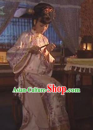 Chinese Ancient Qing Dynasty Imperial Consort of Kangxi Historical Costume Manchu Embroidered Dress for Women