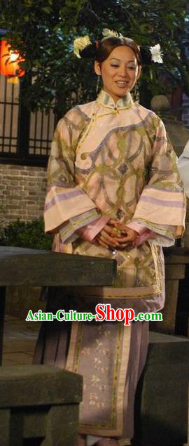 Chinese Ancient Qing Dynasty Courtesan Li Xiangjun Historical Costume for Women