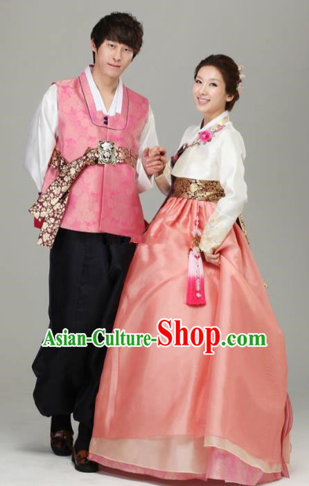 Korean Traditional Garment Palace Hanbok Fashion Apparel Bride and Bridegroom Costumes