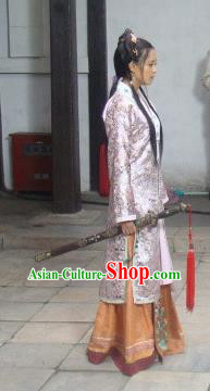 Chinese Ancient Novel Dream of the Red Chamber Young Lady Third Sister You Costume and Headpiece Complete Set