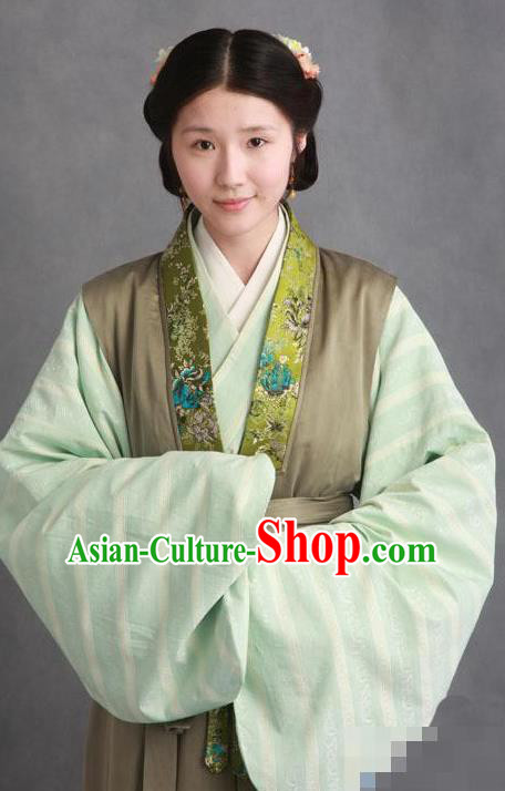 Chinese Ancient Novel Character A Dream in Red Mansions Maidservants Zijuan Costume for Women