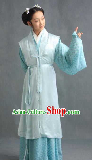 Chinese Ancient Novel Character A Dream in Red Mansions Maidservants Xueyan Costume for Women