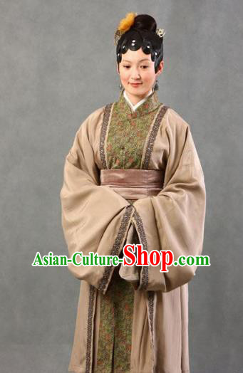 Chinese Ancient A Dream in Red Mansions Character Widow Li Wan Costume for Women