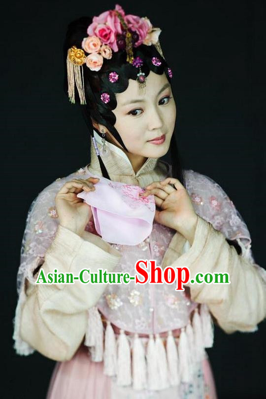Chinese Ancient A Dream in Red Mansions Character Nobility Lady Jia Yingchun Costume for Women
