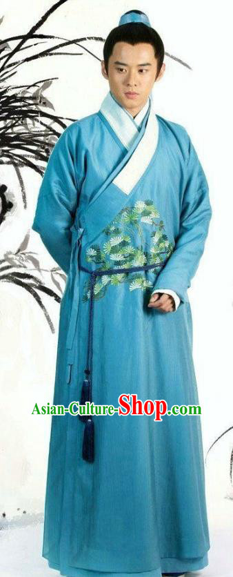 Traditional Chinese Ancient Ming Dynasty Scholar Nobility Childe Replica Costume for Men