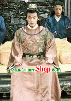 Traditional Chinese Ancient Ming Dynasty Imperial Robe Emperor Xi Zhu Youxiao Embroidered Replica Costume for Men