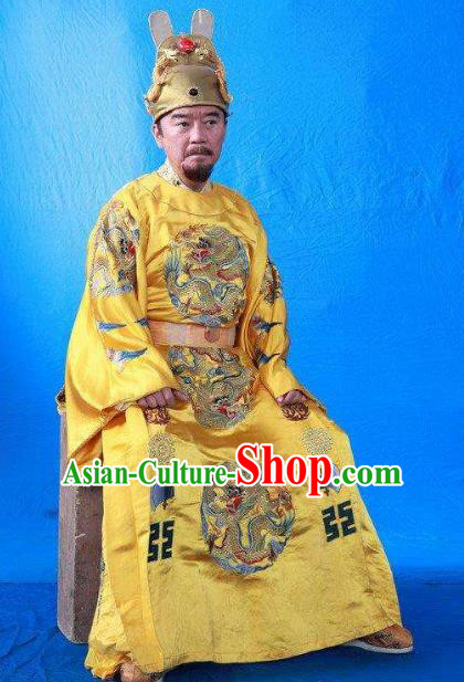 Chinese Ancient Ming Dynasty First Emperor Zhu Yuanzhang Embroidered Imperial Robe Replica Costume for Men
