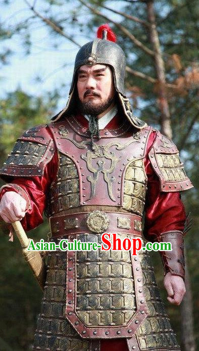Chinese Ancient Ming Dynasty General Official Replica Costume Helmet and Armour for Men
