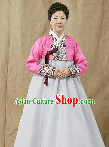 Top Grade Korean Hanbok Traditional Pink Blouse and White Dress Fashion Apparel Costumes for Women
