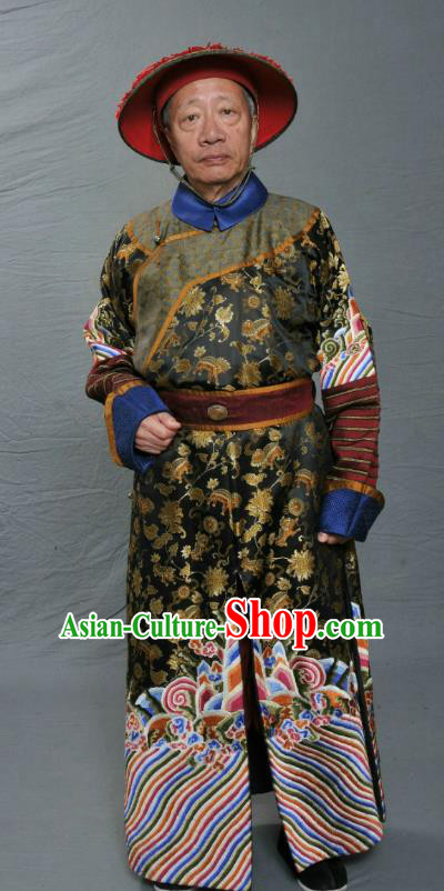 Chinese Ancient Qing Dynasty Court Eunuch Li Dequan Replica Costume for Men