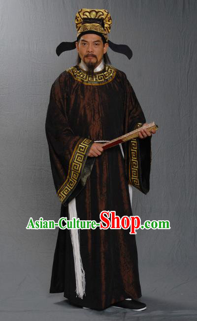 Traditional Chinese Ming Dynasty Ancient Calligrapher and Painter Wen Zhengming Costume for Men