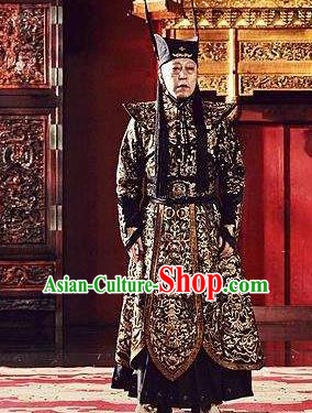 Traditional Chinese Ancient Ming Dynasty Court Eunuch Wei Zhongxian Costume for Men